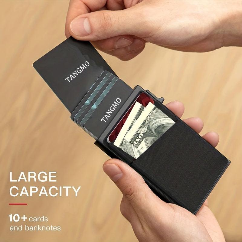RFID Blocking Card Holder Aluminum Alloy Side Push Credit Card Holder Money Clip