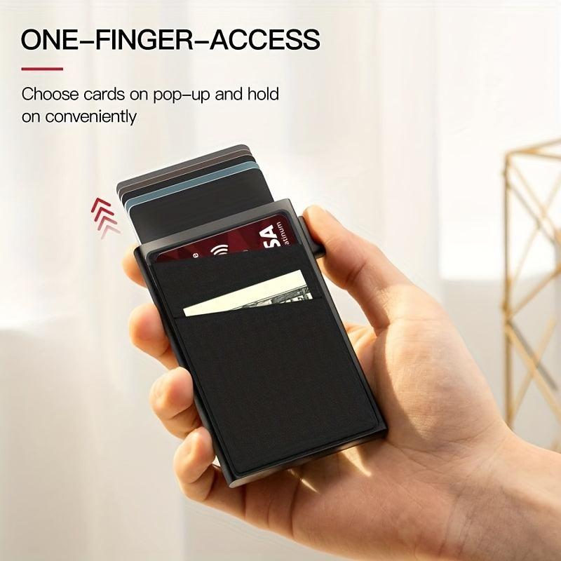 RFID Blocking Card Holder Aluminum Alloy Side Push Credit Card Holder Money Clip