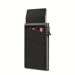 RFID Blocking Card Holder Aluminum Alloy Side Push Credit Card Holder Money Clip