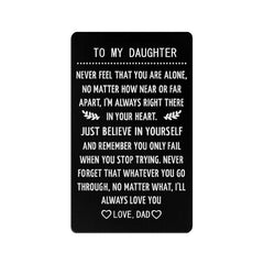 Engraved Love Message Card Wallet Insert Son Daughter Graduation Birthday Gift