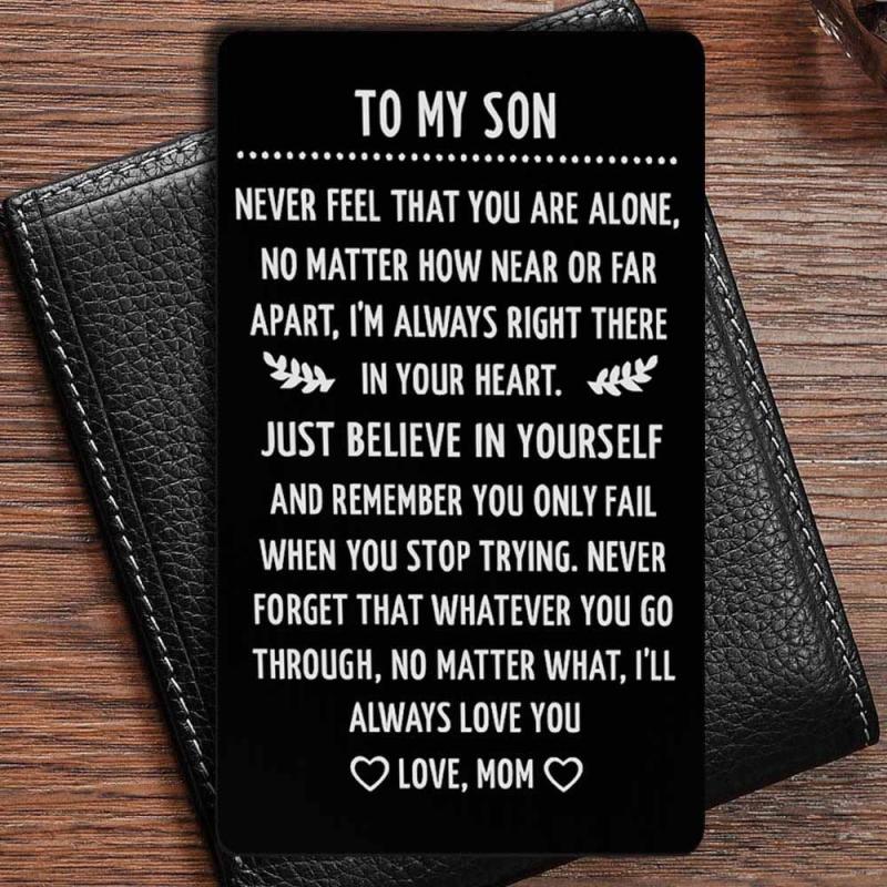 Engraved Love Message Card Wallet Insert Son Daughter Graduation Birthday Gift