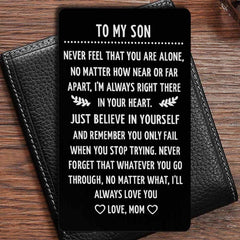 Engraved Love Message Card Wallet Insert Son Daughter Graduation Birthday Gift