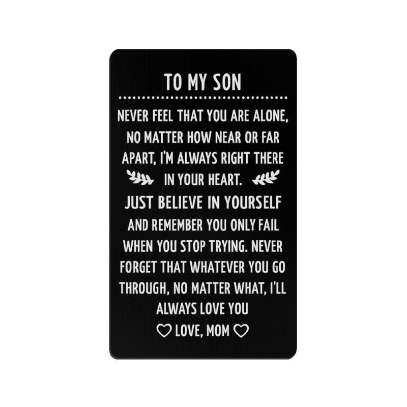 Engraved Love Message Card Wallet Insert Son Daughter Graduation Birthday Gift