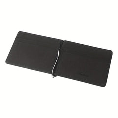 Men's Small Money Clip Card Case Bifold Card Holder