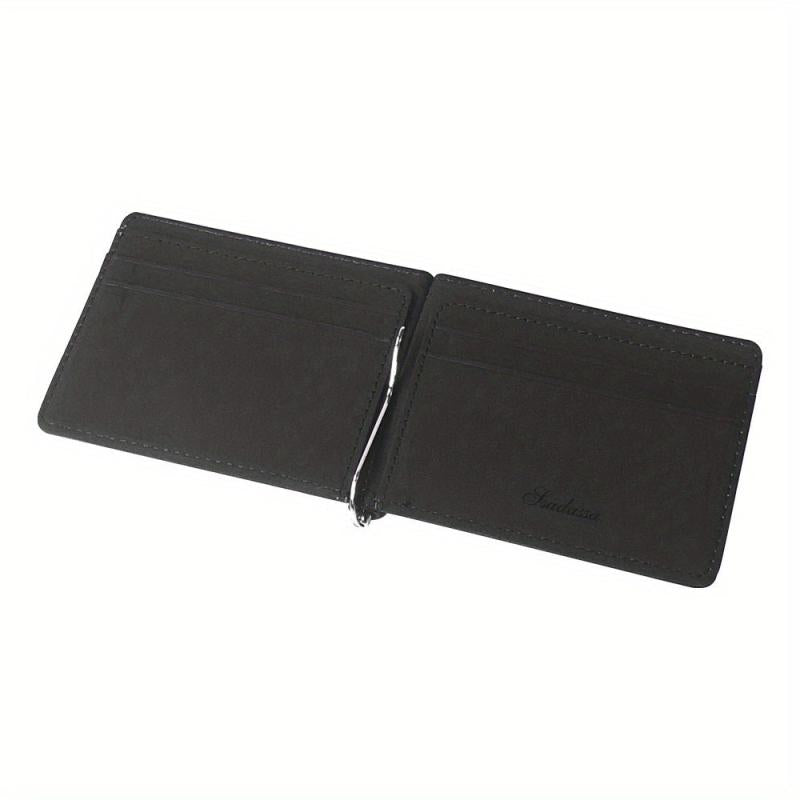 Men's Small Money Clip Card Case Bifold Card Holder