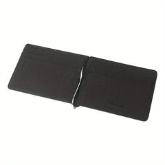 Men's Small Money Clip Card Case Bifold Card Holder