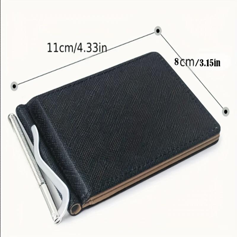 Men's Small Money Clip Card Case Bifold Card Holder