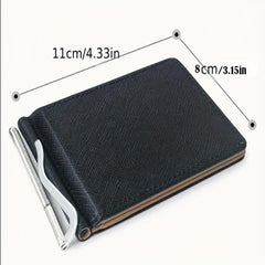 Men's Small Money Clip Card Case Bifold Card Holder
