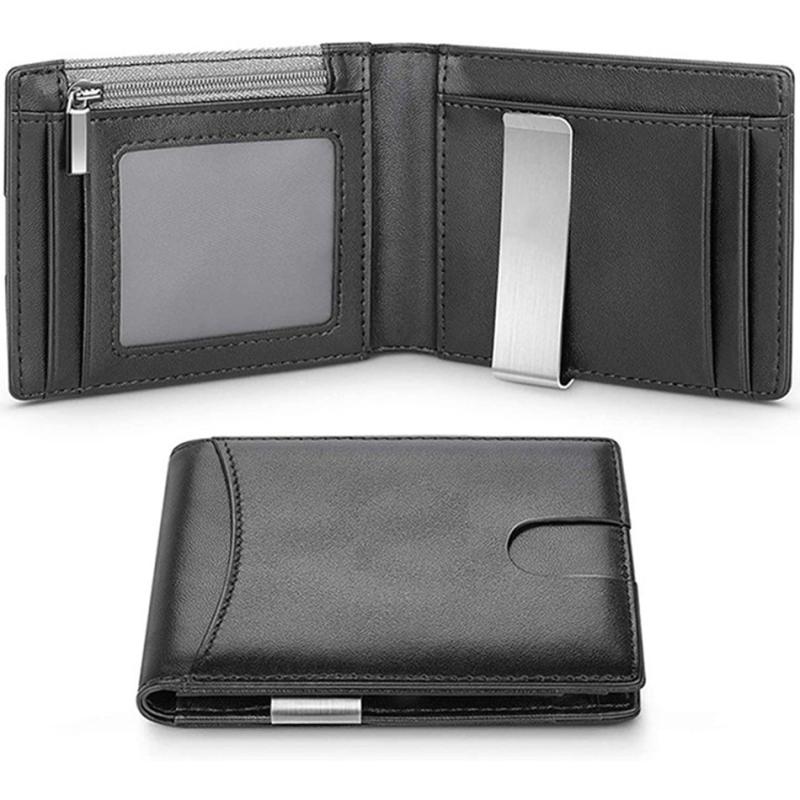 Men's Carbon Fiber Money Clip Card Holder Coin Purse