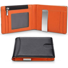 Men's Carbon Fiber Money Clip Card Holder Coin Purse