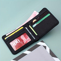 Canvas Wallet Men 1 ID 4 Slots 1 Zipper 1 Big Purse Gray Coin Purse Card Wallet