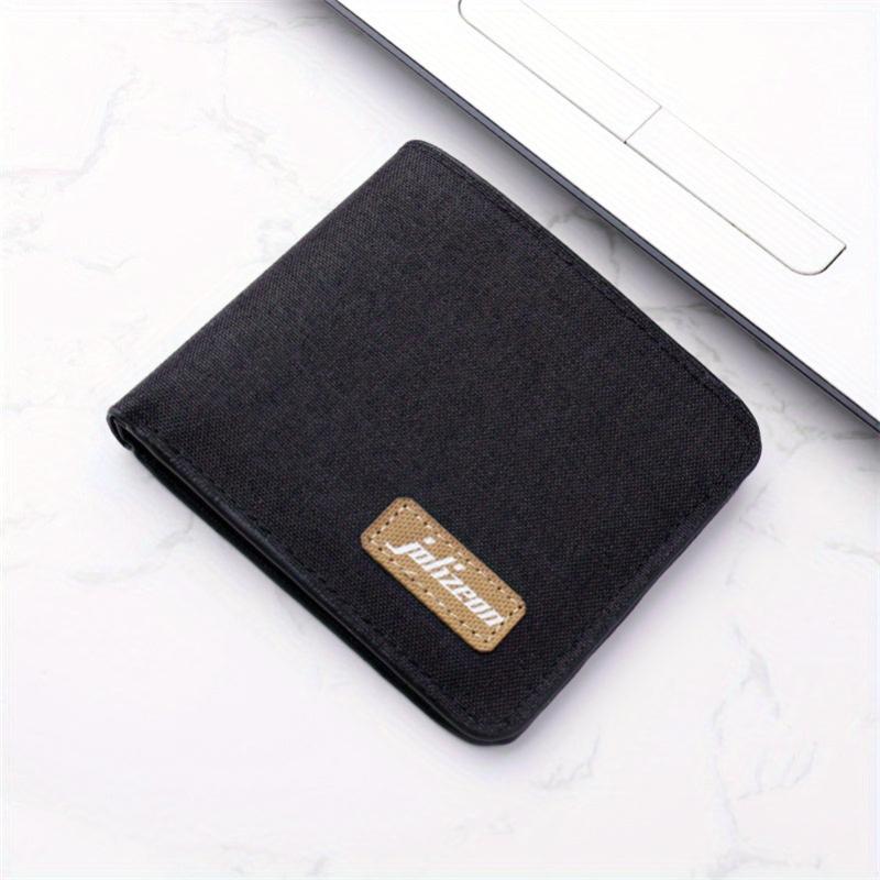 Canvas Wallet Men 1 ID 4 Slots 1 Zipper 1 Big Purse Gray Coin Purse Card Wallet