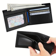 Men's Large Capacity Leather Wallet Money Clip