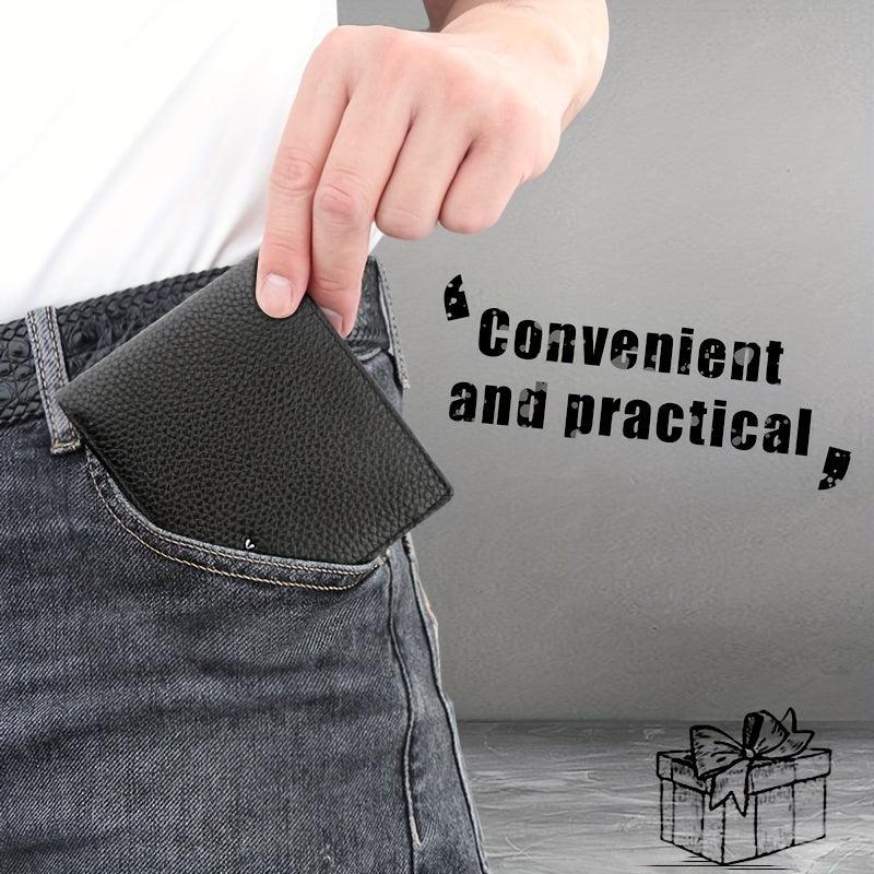 Men's Large Capacity Leather Wallet Money Clip