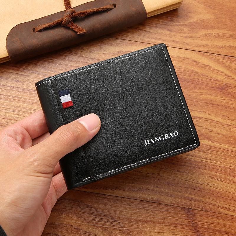 Men's PU Leather Short Wallet with Card Slots