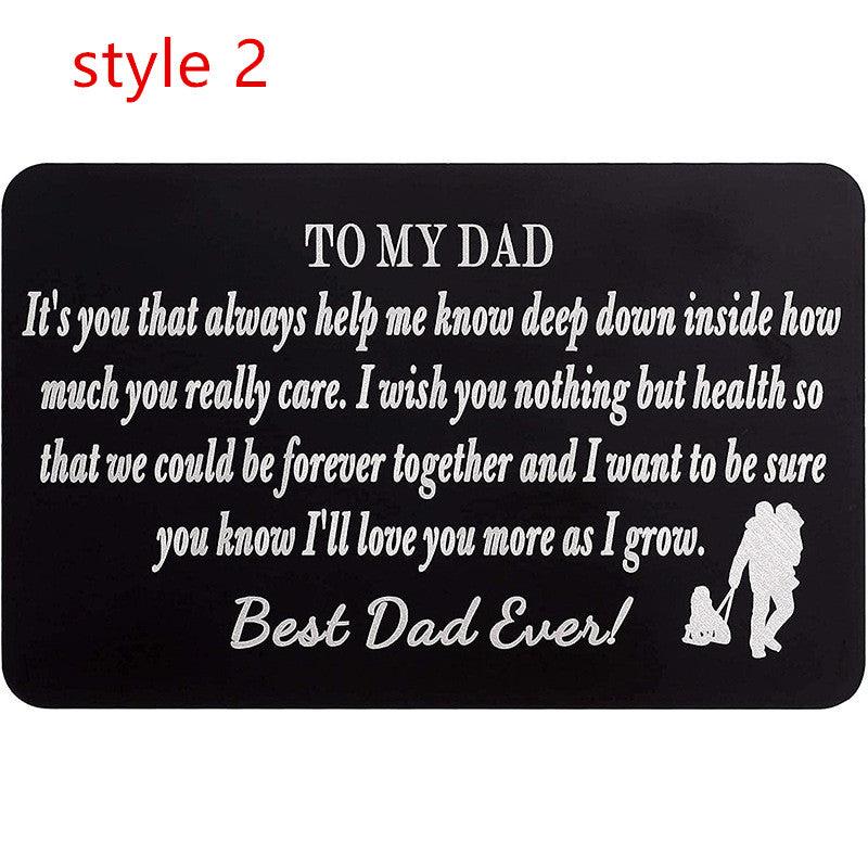 Engraved Metal Card Wallet Insert To Dad From Daughter/Son