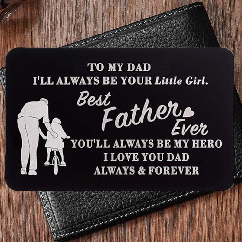 Engraved Metal Card Wallet Insert To Dad From Daughter/Son