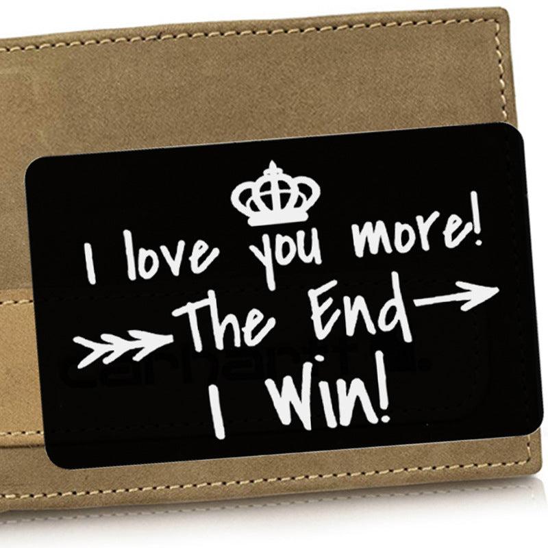 Love You The End Wallet Card Postcard Blessing Card