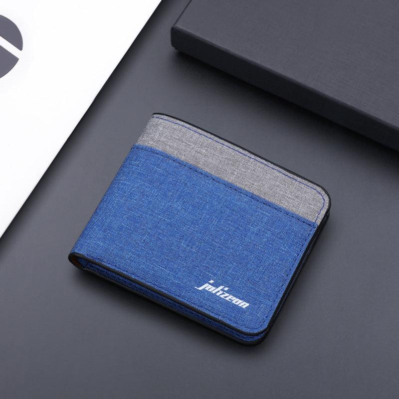 Canvas Men's Wallet Grey Card Holder ID Photo Bank Credit Compact Wallet