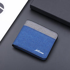 Canvas Men's Wallet Grey Card Holder ID Photo Bank Credit Compact Wallet