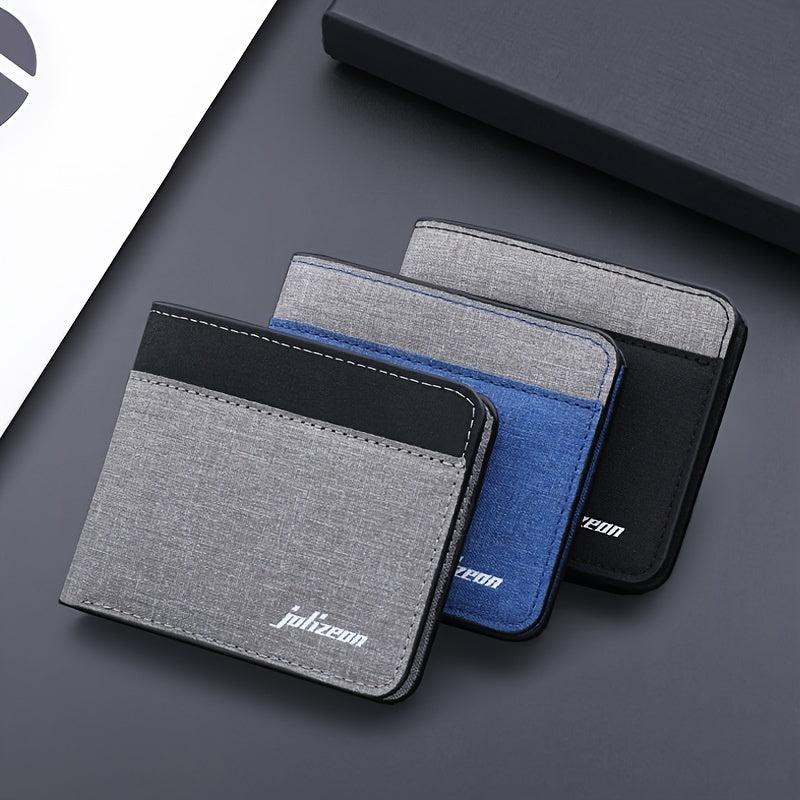 Canvas Men's Wallet Grey Card Holder ID Photo Bank Credit Compact Wallet