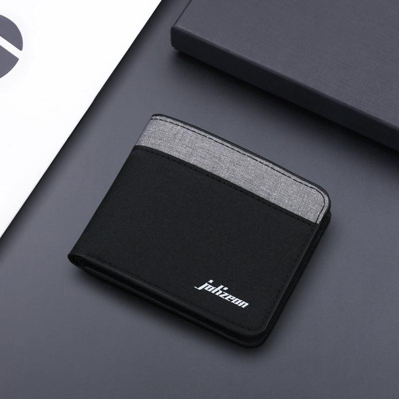 Canvas Men's Wallet Grey Card Holder ID Photo Bank Credit Compact Wallet