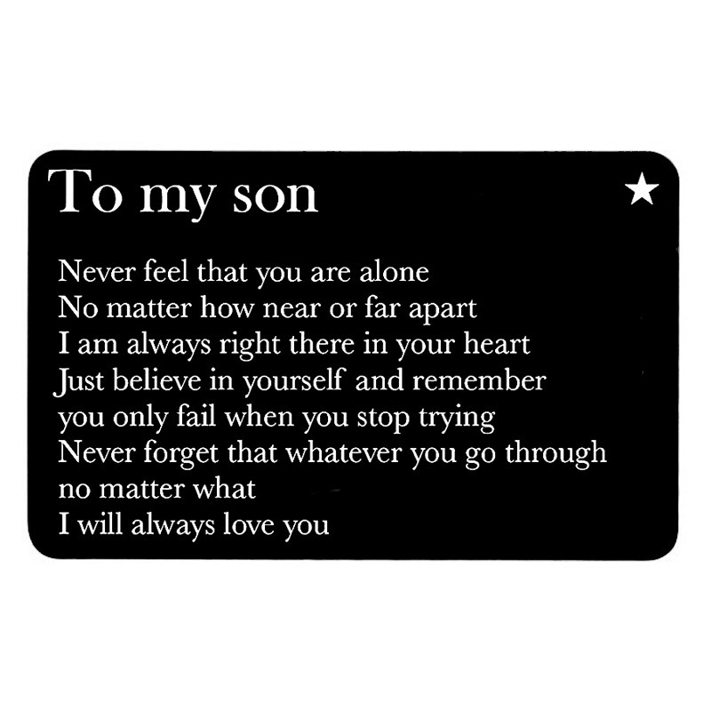 Metal Lettering Discourse Wallet Insert Card Gift for Son