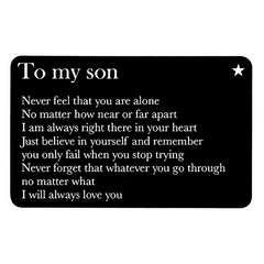 Metal Lettering Discourse Wallet Insert Card Gift for Son