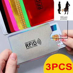 3Pcs Aluminum Anti RFID Blocking Card Holder