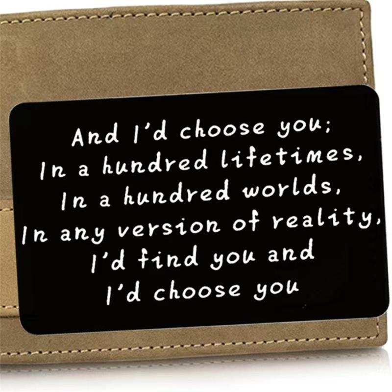 Romantic Lettering Aluminum Alloy Card - Choose Your Color