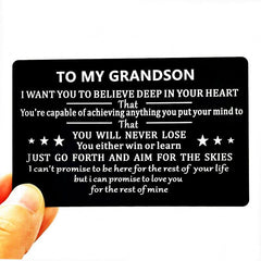 Engraved Wallet Insert for Daughter Grandson Granddaughter