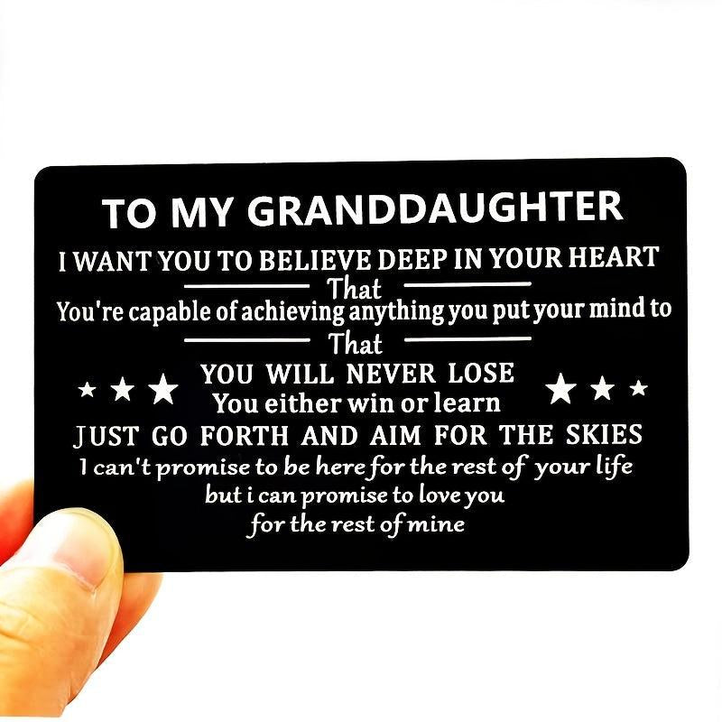 Engraved Wallet Insert for Daughter Grandson Granddaughter