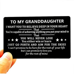 Engraved Wallet Insert for Daughter Grandson Granddaughter