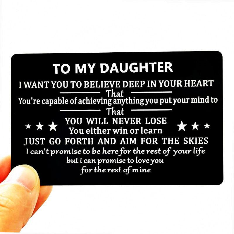 Engraved Wallet Insert for Daughter Grandson Granddaughter