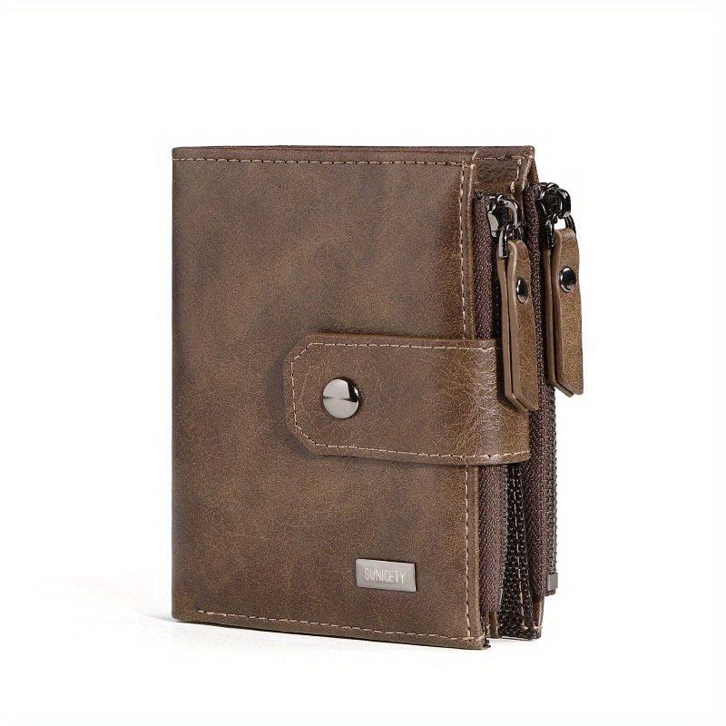 RFID Blocking PU Leather Men's Short Wallet