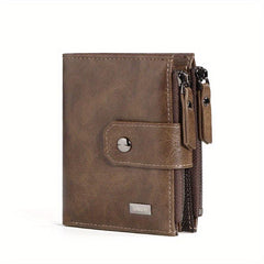 RFID Blocking PU Leather Men's Short Wallet