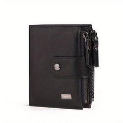 RFID Blocking PU Leather Men's Short Wallet
