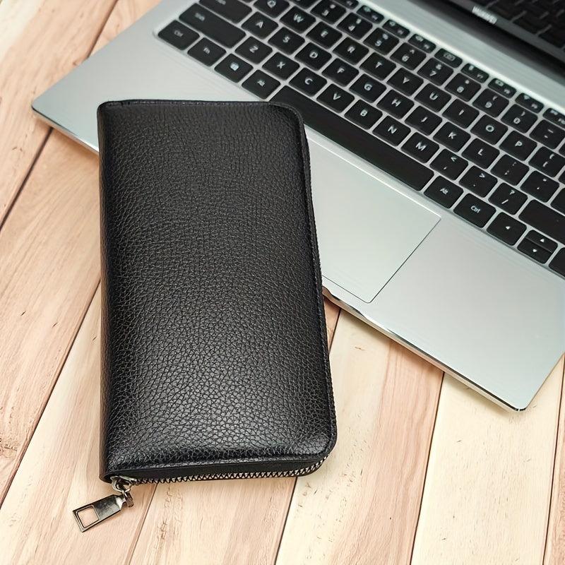 Men's Zipper Wallet Business Card Holder