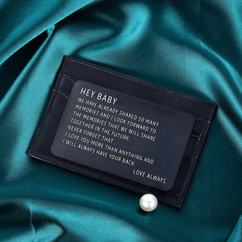 Engraved Metal Wallet Insert Card Anniversary Card For Boyfriend Husband