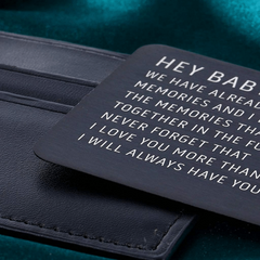 Engraved Metal Wallet Insert Card Anniversary Card For Boyfriend Husband