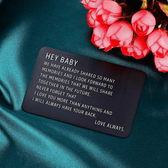 Engraved Metal Wallet Insert Card Anniversary Card For Boyfriend Husband
