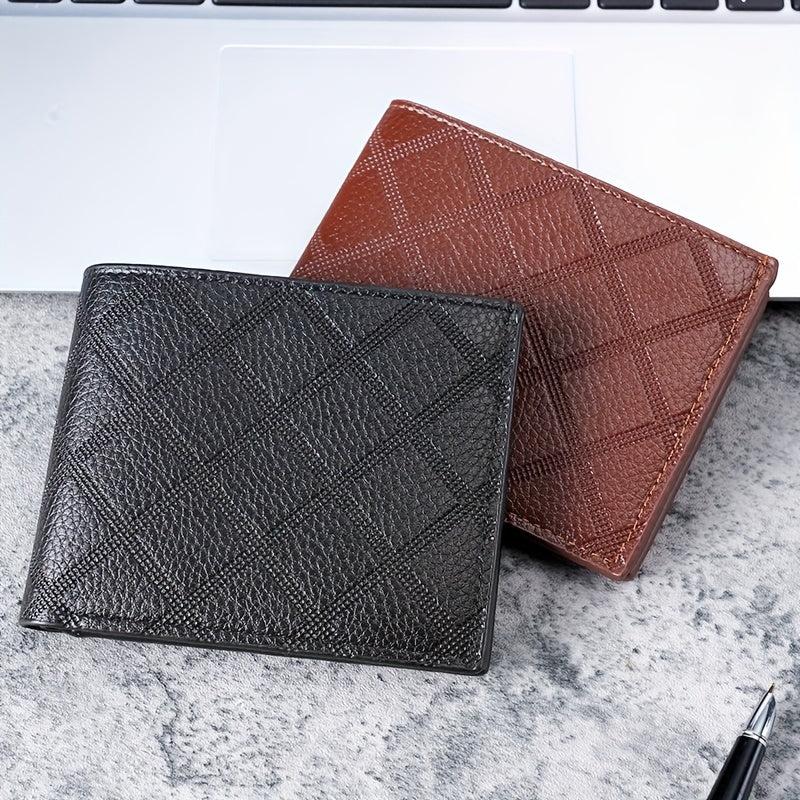 Men's Leather Short Wallet Money Clip Holder Coin Purse Gift For Men