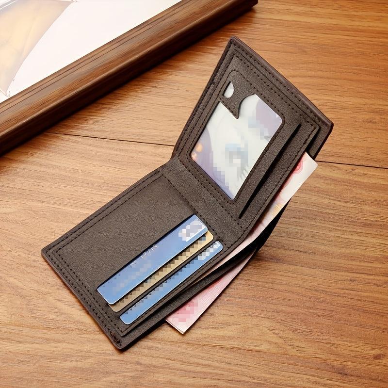 Men's Wallet Short Money Clip Youth Thin Three fold Soft Leather Document Bag