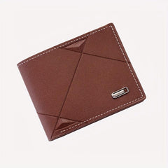 Men's Wallet Short Money Clip Youth Thin Three fold Soft Leather Document Bag