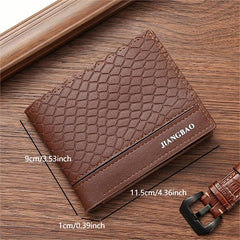 Men's Snake Skin Pattern Short Wallet with Card Slots