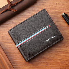 Men's Short Wallet Horizontal Weave Contrast Colors Student Wallet