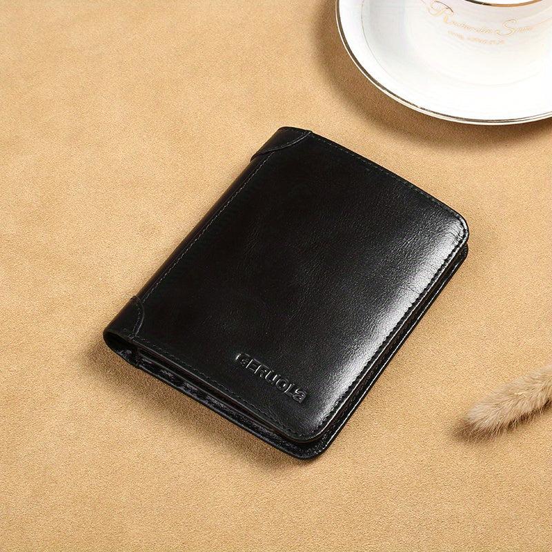 Men's Leather Three fold Wallet Driving Leather Cover Card Bag
