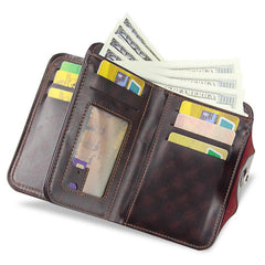 Men's Short Wallet with Magnetic Buckle Large Capacity
