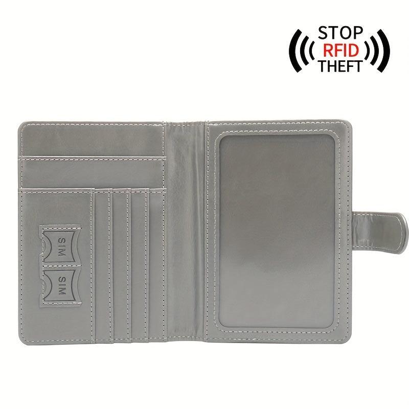 Leather Passport Holder Short Ticket Holder for Men and Women