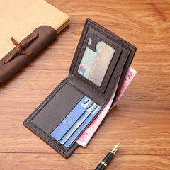 Men's PU Leather Eagle Short Wallet With Card Slots Business